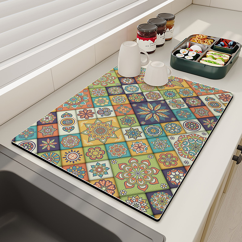 厨房沥水垫台面碗筷硅藻泥吸水垫