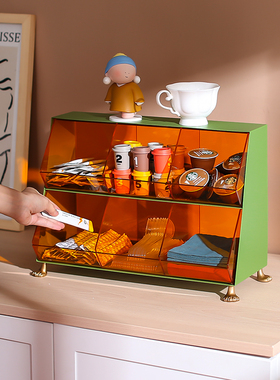 空之喵喵桌面胶囊咖啡收纳盒多功能抽屉收纳架杂物置物架多层架子