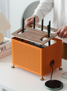 空之喵喵路由器收纳盒桌面遮丑wifi光猫盒子机顶盒电线插座置物架