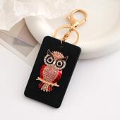 创意可爱镶钻软陶智慧猫头鹰汽车钥匙扣女包配饰挂件礼品