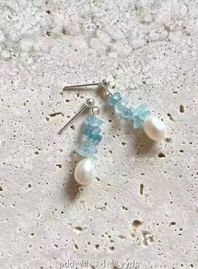 【蓝色冰岛系列】小众清冷感冰岛蓝串珠项链套装温柔百搭气质首饰