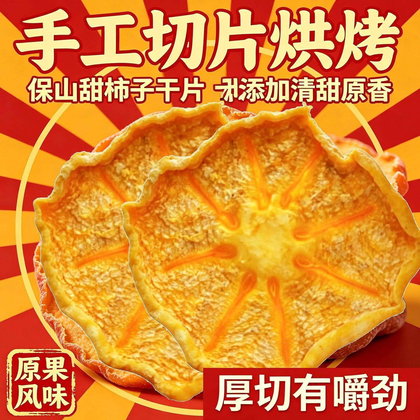 云南高原阳光烘干原味柿子干片