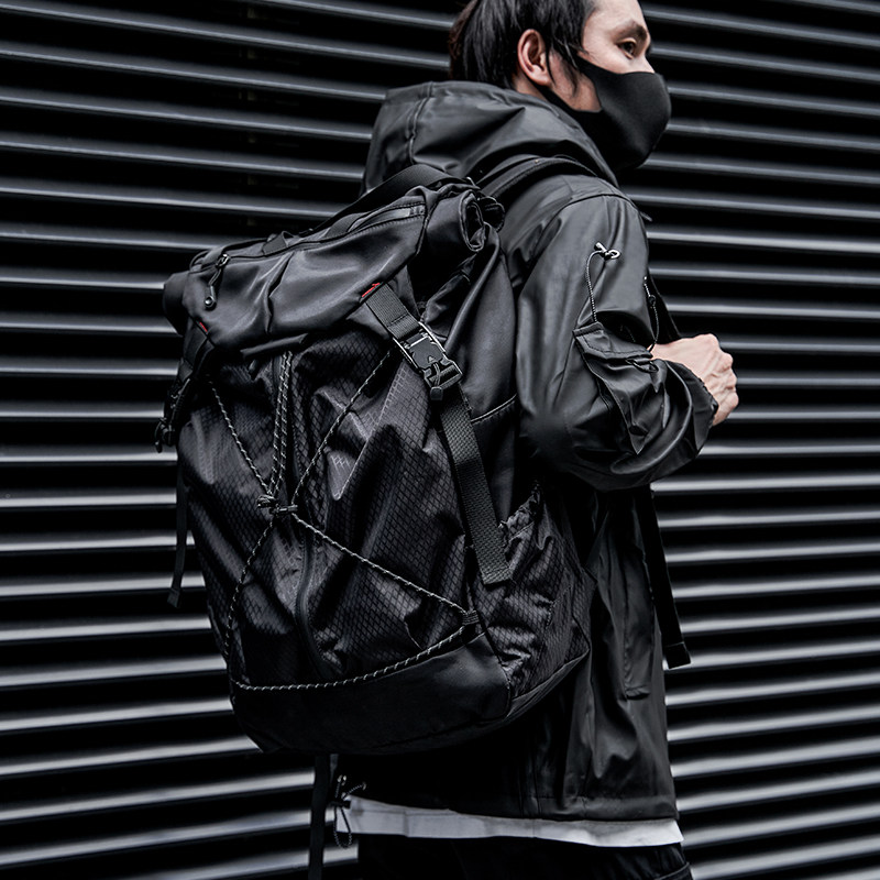 潮牌商务旅行包双肩包男士背包大容量登山包多功能防水电脑包书包