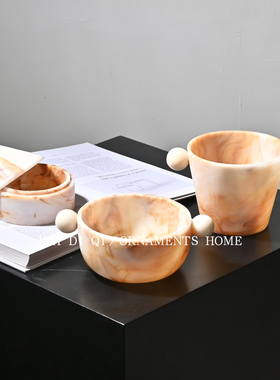 欧式中古冰桶小摆件样板间客厅餐桌糖果碗衣帽间床头柜收纳首饰盒