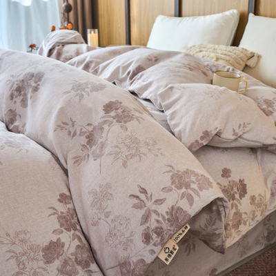 新款全棉原棉生态磨毛色织水洗被套单件学生宿舍单人加厚纯棉被罩