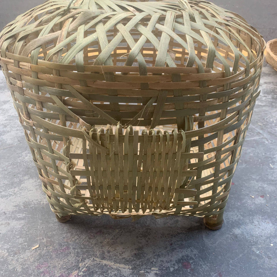 竹编织鸡笼纯手工竹编头层竹青大号竹制鸡笼可裝家禽鸭鹅笼家用装