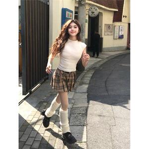 夏天多巴胺穿搭一整套连衣裙子盐系轻熟风小个子甜美奶乖两件套装