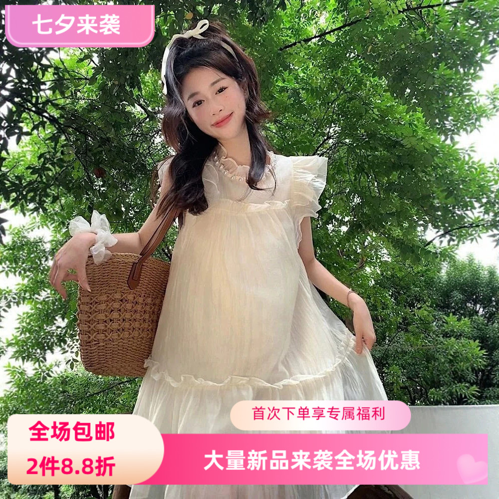 法式甜美可爱减龄小飞袖连衣裙女夏季高级感气质仙女裙宽松短裙子