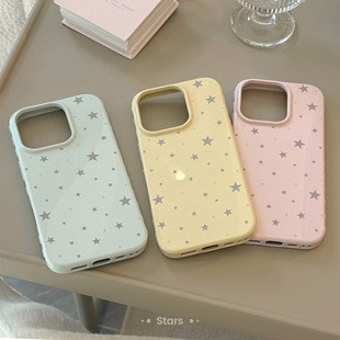 灰星星适用iphone17promax手机壳苹果16简约14全包13软15亮面 个性