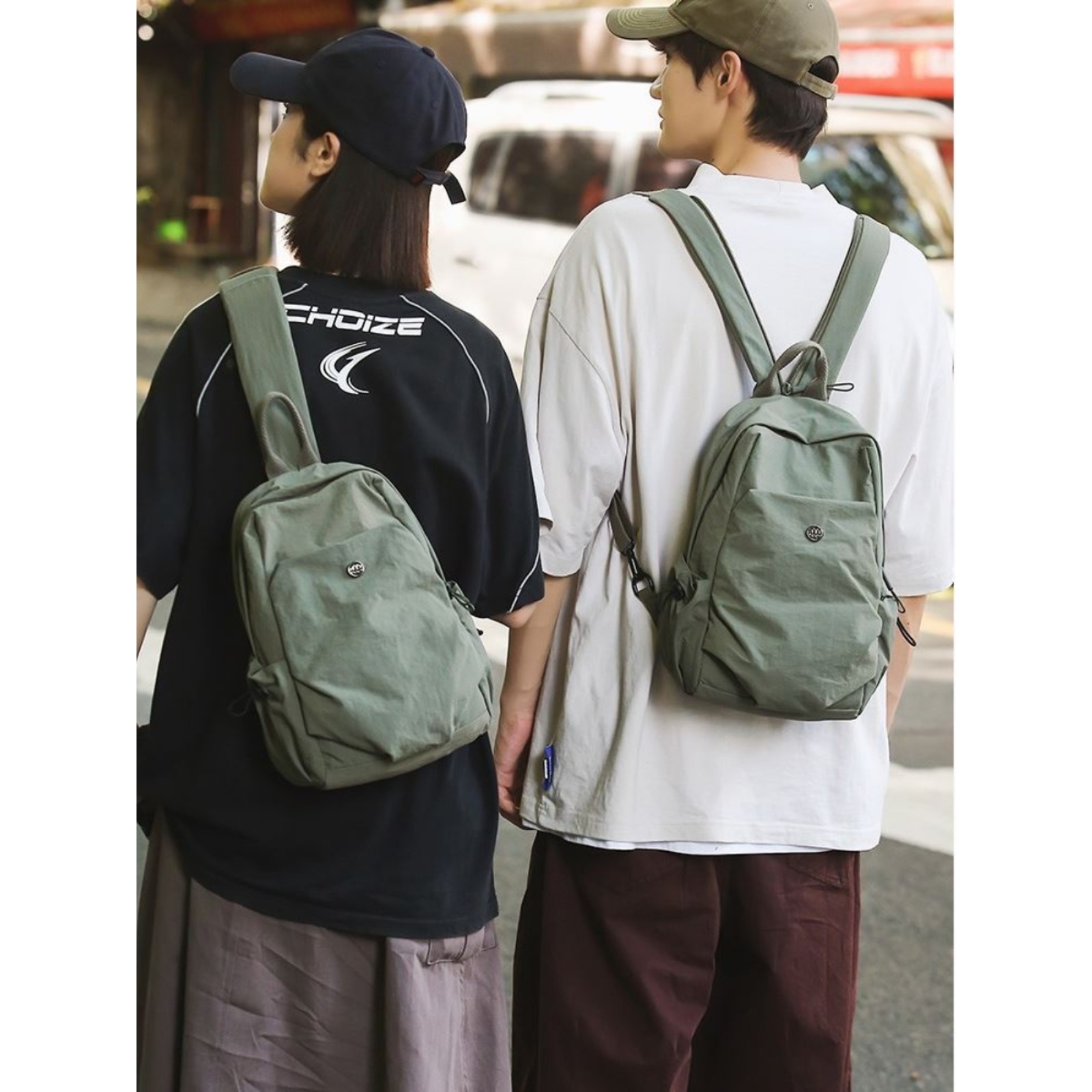 法国MKPREF小众双肩包男百搭胸包登山小背包单肩斜挎包通勤书包女