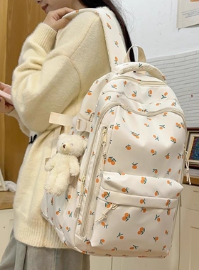 法国MK&ins书包女小碎花中小学生双肩包大容量三到六年级电脑背包