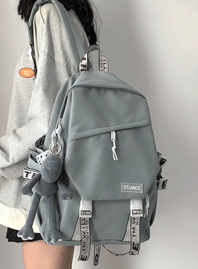 法国MK&ins书包女大学生潮牌初中高中生旅行电脑背包男新款双肩包