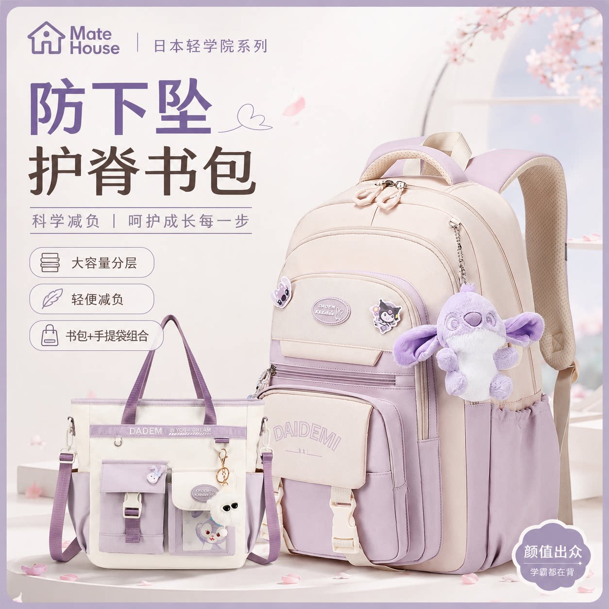 日本2026新款书包女生小学生三四五六年级初高中大容量超轻双肩包