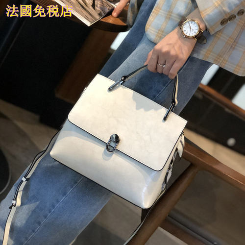 法国专柜正品DUDK 女包时尚大容量单肩宽带斜挎包百搭真皮手提包