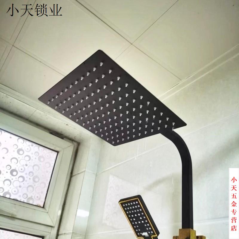 顶喷喷枪浴室增压淋雨家用喷头黑色花洒淋浴头莲蓬头不锈钢淋浴