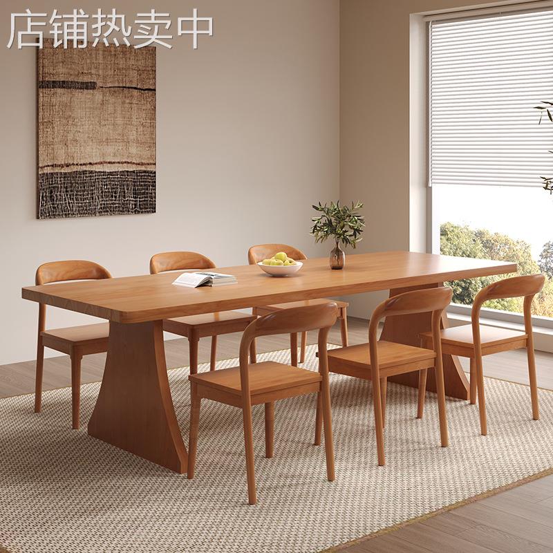 严选小户型餐厅会客餐桌椅组合简约现代实木餐桌家用多人吃饭桌子