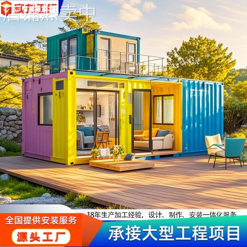 商业街区打造咖啡店售卖店商铺集装箱房屋商业街移动双层商铺