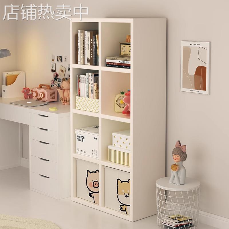 实木书架落地置物架儿童书柜储物柜一体靠墙学生多层收纳架格子柜