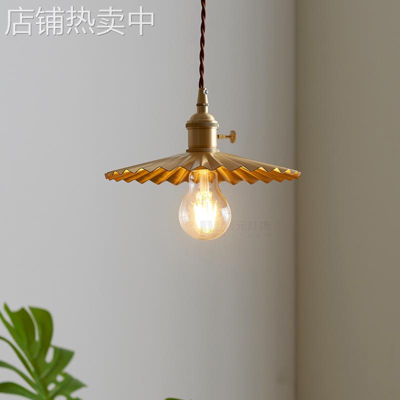 新款美式复古公寓餐厅餐桌吧台黄铜吊灯北欧个性店铺咖啡厅装饰灯