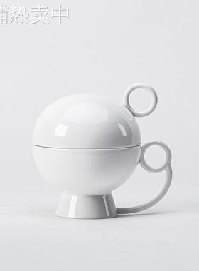 Darchin树脂小茶杯茶具套装 白色树脂汁斗杯家居用品 样板间橱柜