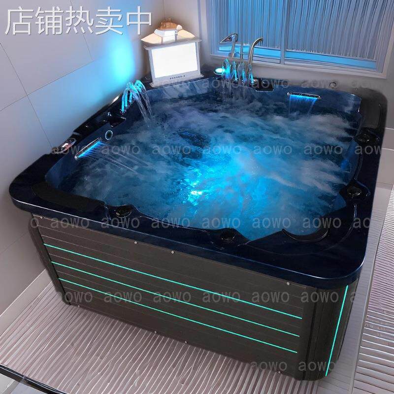 户外jacuzzi泡池按摩冲浪喷泉水柱美国balboa系统电视七彩灯光