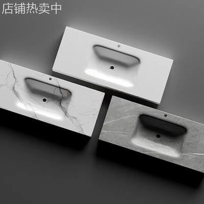 岩板热弯一体盆台面浴室柜卫生间陶瓷洗手池洗脸盆洗漱台酒店单盆