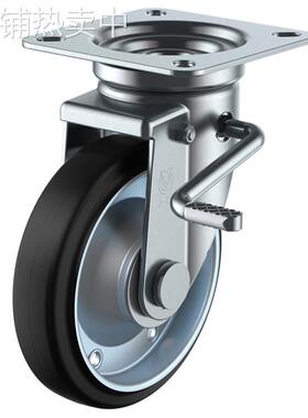 8寸黑色边刹 WJB-200-R 底板中心孔距115*115（105*105）脚轮