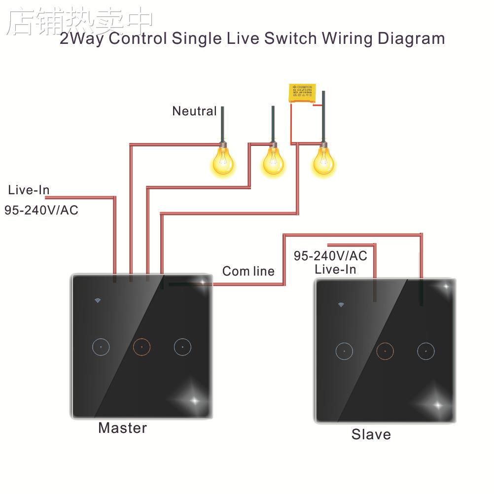 工厂直销单火双控涂鸦易微联APP智能WiFi触摸遥控开关 电商热销