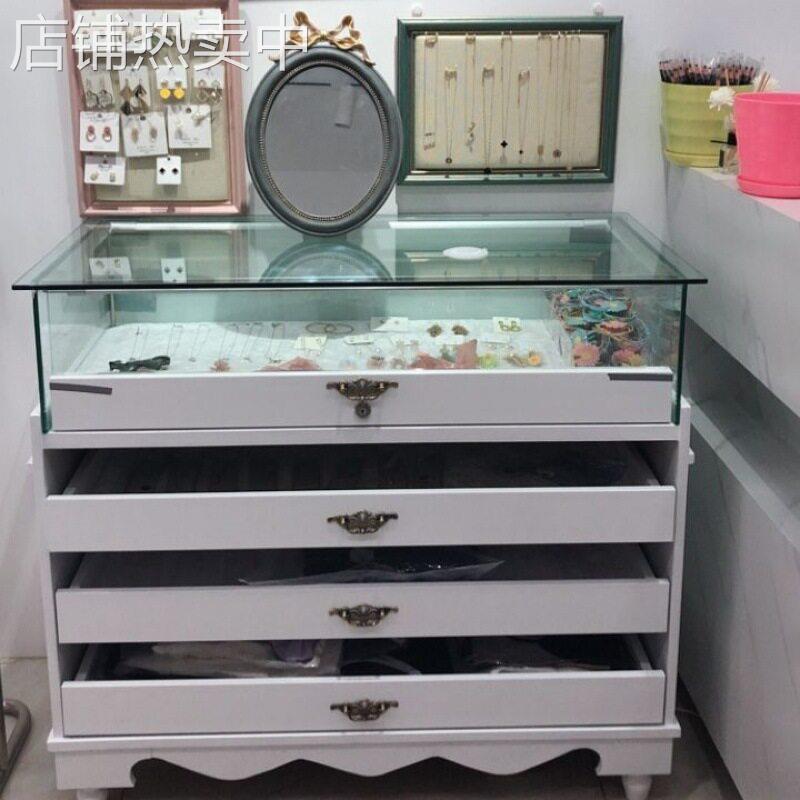饰品柜台欧式烤漆展示柜精品首饰展柜珠展示柜玻璃柜子中岛柜子