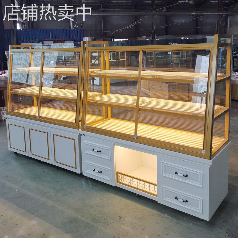 现货面包柜展示柜边柜蛋糕点店烘焙炒货抽屉铁艺实木中岛柜模型柜