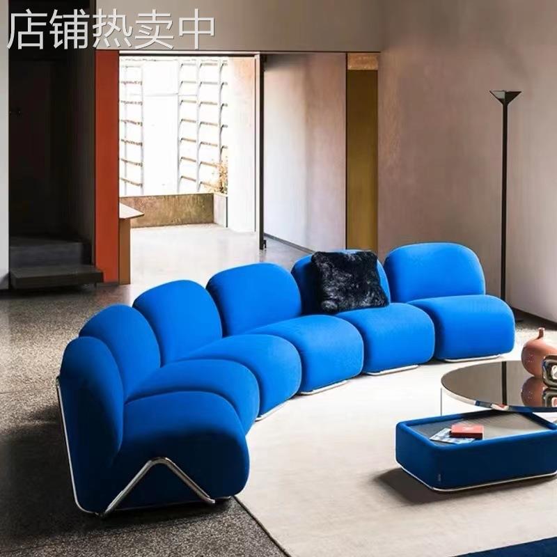 轻奢北欧小户型客厅现代简约设计师拼接模块多人沙发组合贵妃躺椅