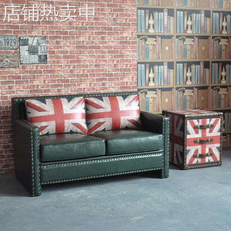 loft沙发工业风复古风个性铝皮铆钉酒吧会所咖啡厅服装店创意沙发