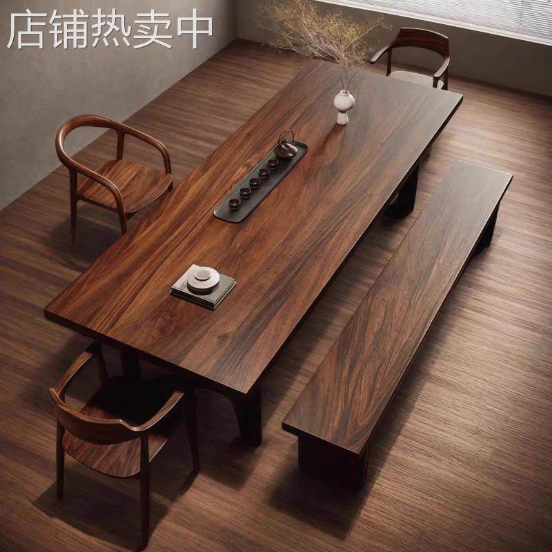 南美胡桃木桌家用客厅大长书桌高档写字桌会客桌办公桌学习工作台