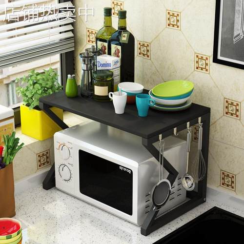 微波炉厨房置物架台面多用途2层收纳调料架双层烤箱架储物架子