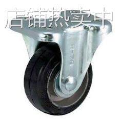 CKM-75脚轮 中载型 3寸米思米黑色橡胶固定型 安装高度100MM