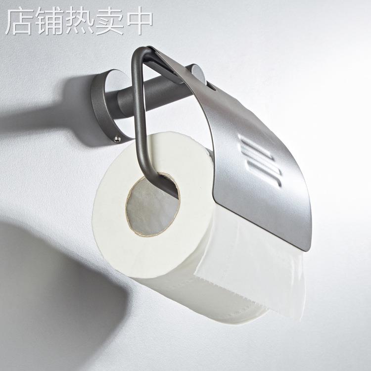 厕所壁挂式铜材质星空灰色半盖防水厕纸架卫浴挂件 卷纸架 纸巾架