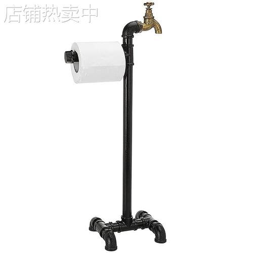 美式工业风落地式铁艺纸巾架复古创意居家小户型卫浴间置物架