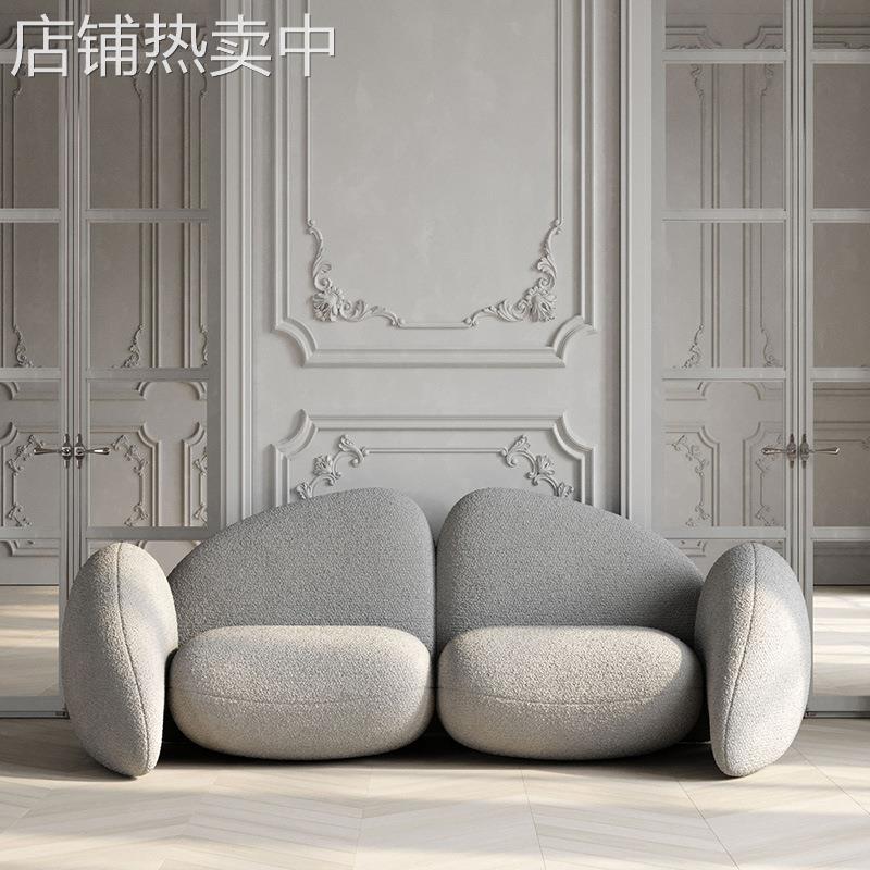 意式设计师创意造型简约现代异形三人位设计感沙发侘寂风中古沙发