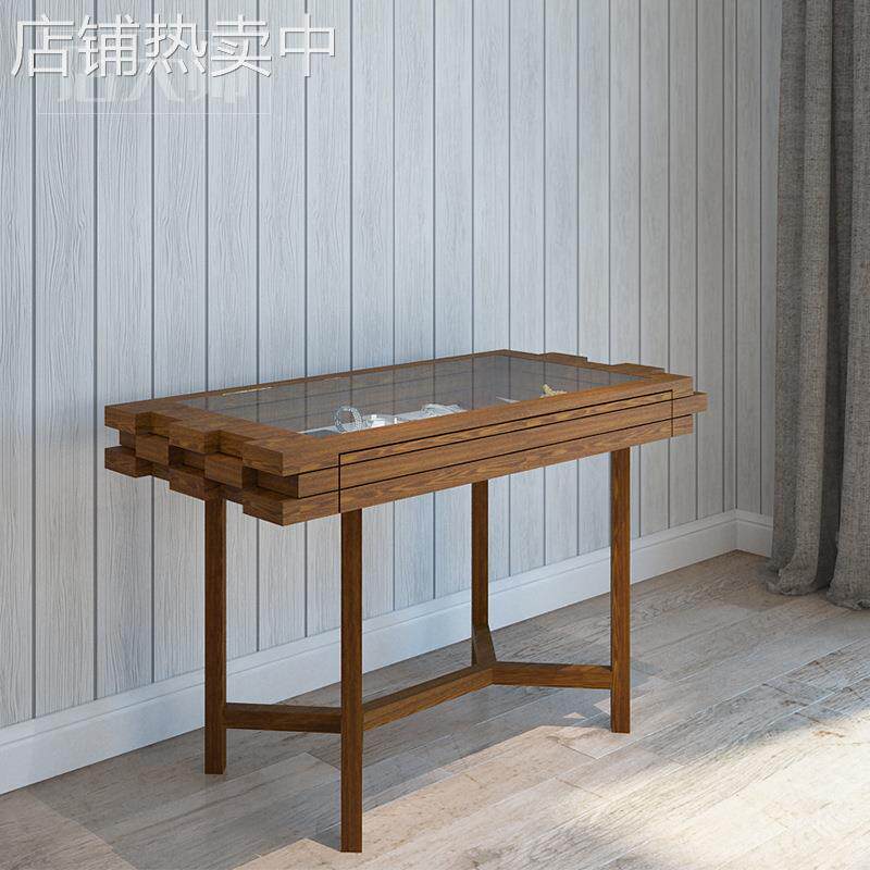 复古矮柜手办展示柜带灯透明玻璃陈列柜收纳展示架乐珠宝饰品柜