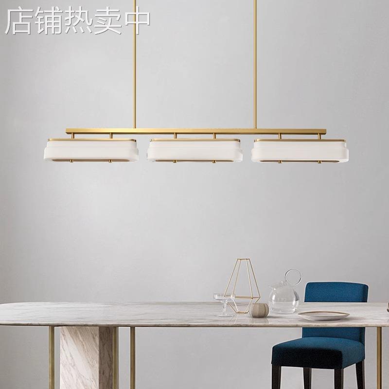后现代全铜玻璃高档轻奢餐厅吊灯个性家用创意时尚吧台前台餐桌灯