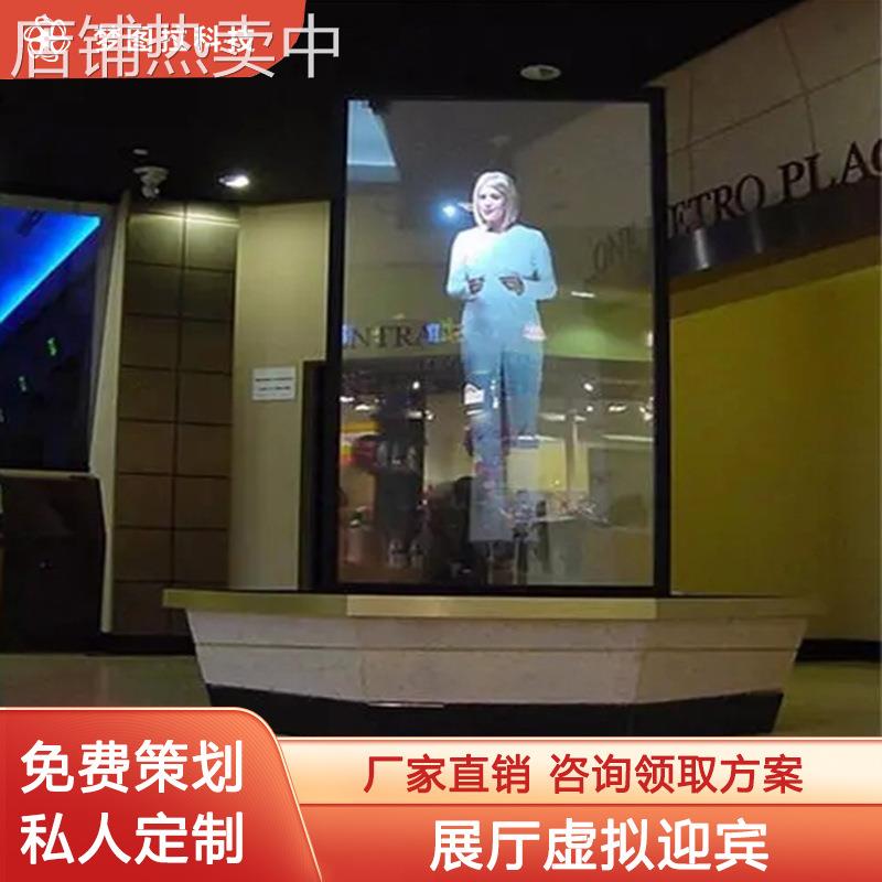 3D虚拟迎宾交互感应互动屏投影数字展厅滑轨屏厂家数字人全息屏