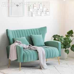 沙发小户型阳台单人休闲老虎椅子轻奢双人服装店客厅布艺美式沙发