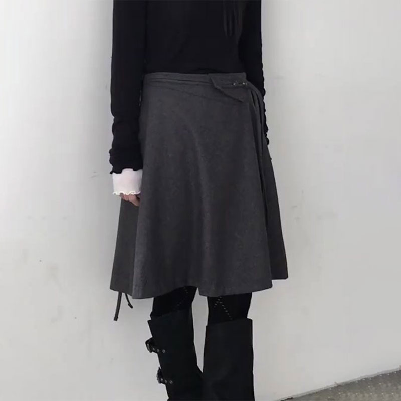 欧货高端定制灰色大码半身裙女