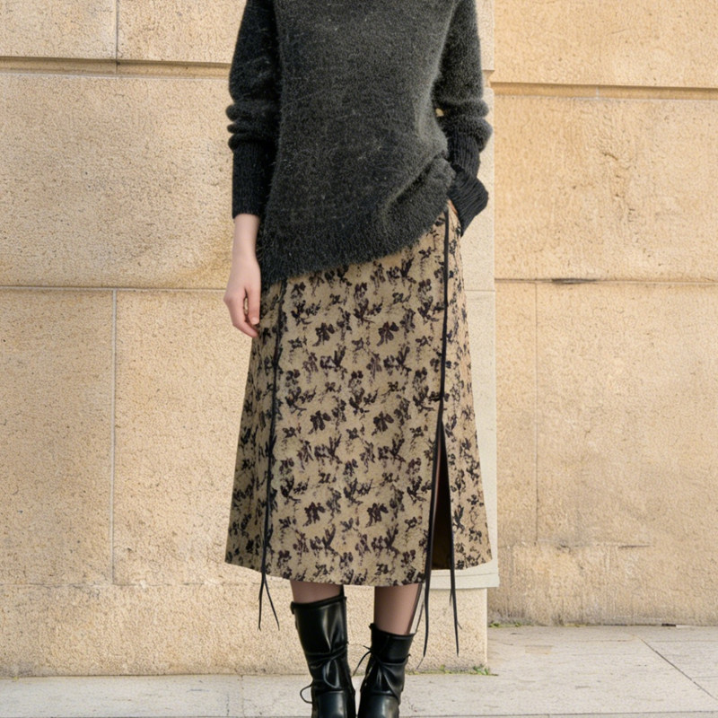 欧货高端定制浅咖色毛呢大码半身裙女2026早春新款复古风A字裙子,女装/女士精品,大码半身裙,淘宝优惠券,粉丝福利购,淘宝优惠卷