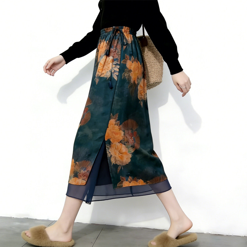 欧货高端定制墨绿色大码半身裙女2026早春新款网纱内衬轻熟A字裙,女装/女士精品,大码半身裙,淘宝优惠券,粉丝福利购,淘宝优惠卷