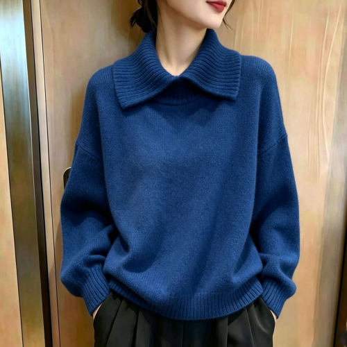 欧货高端复古大翻领大码上衣女