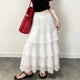 欧货高端定制白色蕾丝拼接大码 半身裙女2026春夏新款 多层蛋糕裙子