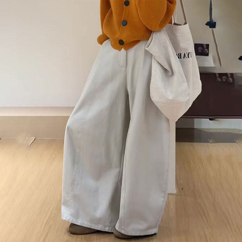 欧货高端定制白色大码阔腿裤女