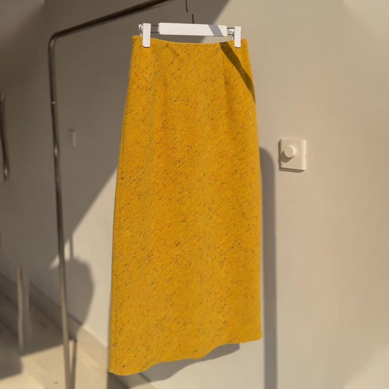 欧货高端定制黄色毛呢大码半身裙女2025冬季新款加厚轻熟风A字裙,女装/女士精品,大码半身裙,淘宝优惠券,粉丝福利购,淘宝优惠卷