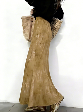 欧货高端定制姜黄色大码半身裙女2026早春新款小众轻熟风鱼尾裙子